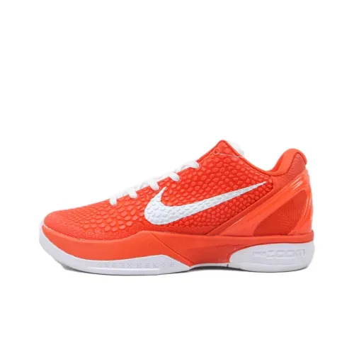 Nike Zoom Kobe 6 Амортизаторы Slip-resistant Низкий топ Баскетбольные кроссовки Мужские Оранжевый Белый