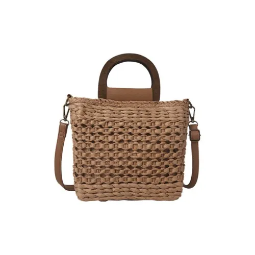 Boniu Солома Сумка Сумка через плечо Обычная Женская Коричневый Экрю