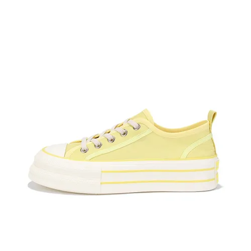 Yobn Low-Top Canvas Shoes Yellow Women's