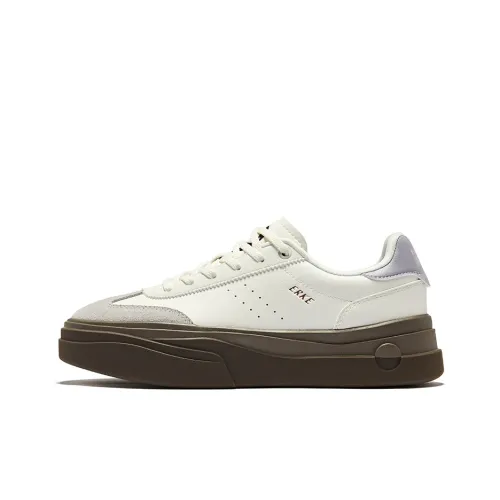 Erke Searing Sun Нижняя юбка Устойчивая к истиранию Низкий топ Скейтборд Кроссовки Женские Микрокристаллический белый Дымчато-серый