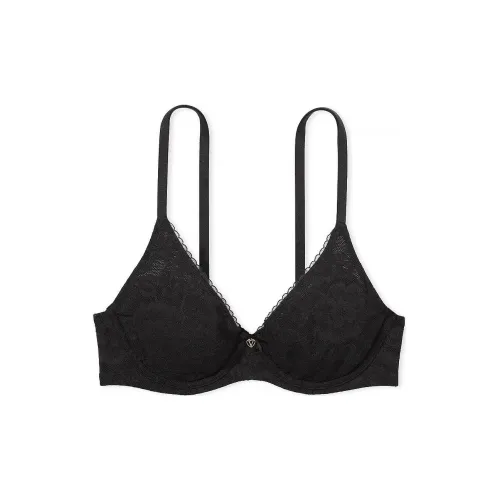 Victoria's Secret Розовый Тело BY Victoria Незаметный Подъем Минимизирующий Кружевной Бюстгальтер Черный Бюстгальтер Женские Черный