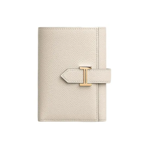 HERMES Bearn Epsom Телячья кожа Кошелек Женские 10 Craie Milkshake Белый