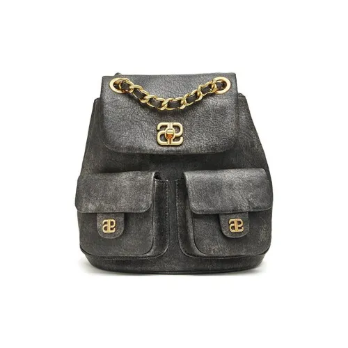 TATA Рюкзак из искусственной кожи маленький женский серый абрикос