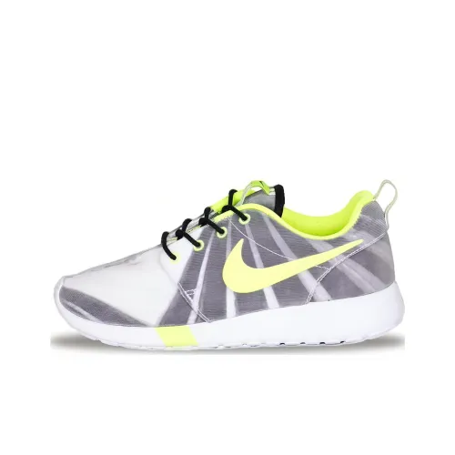 Nike Roshe Run Устойчивые к истиранию Низкие Беговые кроссовки Женские Серый Зеленый