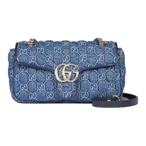 GUCCI GG Marmont Denim Crossbody Bag Shoulder Bag Small Women's Blue GUCCI GG Marmont Деним Сумка через плечо Сумка на плечо Маленькая Женская Синяя