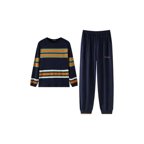 MEONSILL Весенний и Осенний комплект пижам Мужской Синий