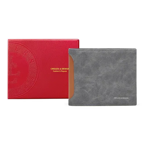 CNOLES Микрофибра Кошелек для монет Маленький Мужской Серый