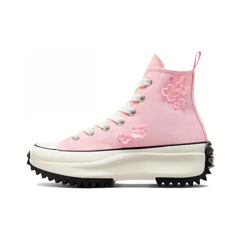 Converse Run Star Hike Устойчивые к истиранию амортизаторы Высокий топ Кеды Унисекс Розовый