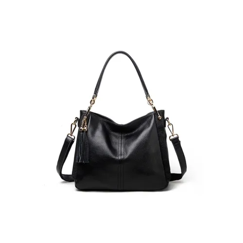 H YXIANG Коровья кожа Сумка на одно плечо Женская Черная Серая