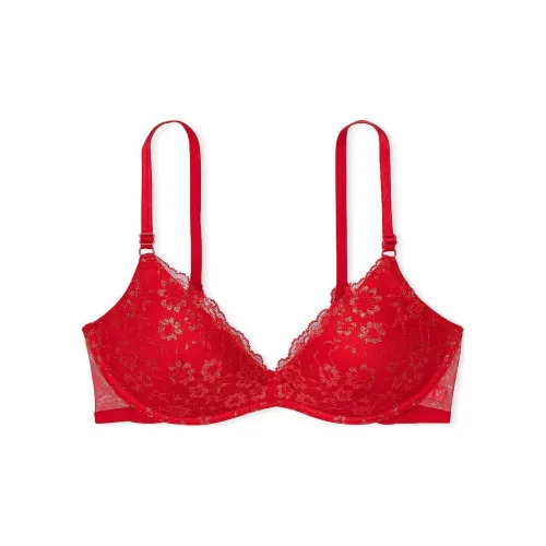 Victoria's Secret Розовый Сексуальный Tee Беспроводной Posey Кружево PUSH Вверх Бюстгальтер Lipstick Бюстгальтер Женские Красный