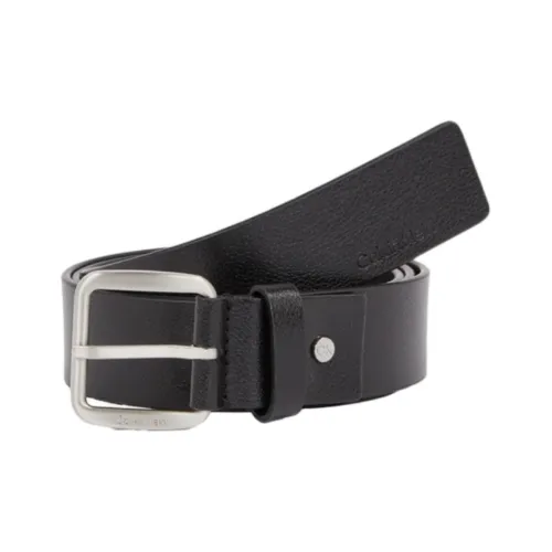 CK Calvin Klein Letter Logo Застежка Кожаные ремни Мужской Черный Ширина 3,5CM
