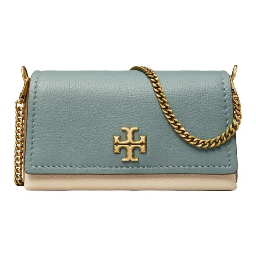 TORY BURCH Зернистая кожа личи кожа с замшей сумка через плечо сумка на плечо женская Polar зеленый