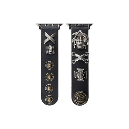 LeYu Ремень Apple Совместимость Натуральная кожа Материал Vintage Punk Stud Strap Натуральная кожа