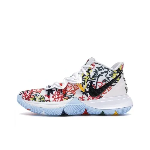 Nike Kyrie 5 KEEP Sue Fresh Irving 5 Амортизация Balance MID Топ Баскетбольные кроссовки Мужской Белый Многоцветный