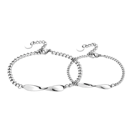 Kelanxi Титановый стальной браслет унисекс серебряный