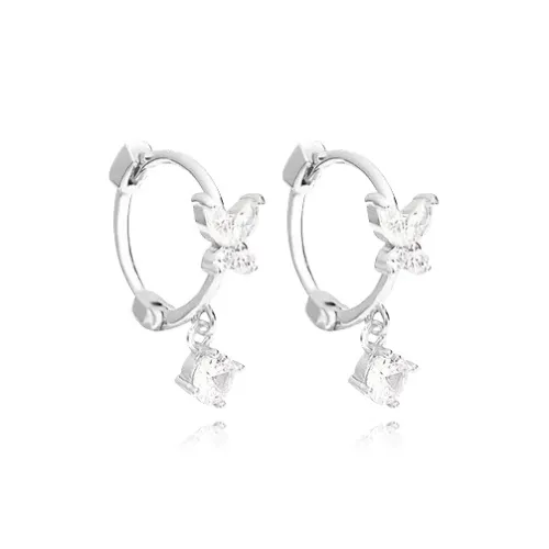 MUYAN Сплав Искрящиеся Серьги-кольца с Бабочкой Женские