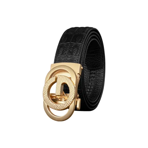 LUCKY LION Повседневный Автоматическая Застежка Ремень из Настоящей Коровьей Кожи с Лицевой Кожей Мужской 3,5 см