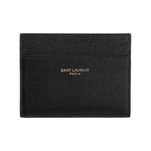 SAINT LAURENT Переработанный кожаный кошелек с текстурой креста мужской черный