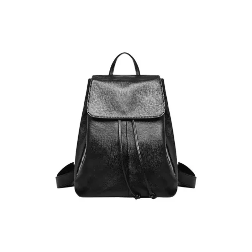 H YXIANG Рюкзак из коровьей кожи стандартный женский черный королевский синий