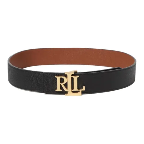 Polo Ralph Lauren Двойной Сided Дизайн Кожаные ремни Женские Черный Ширина 4CM