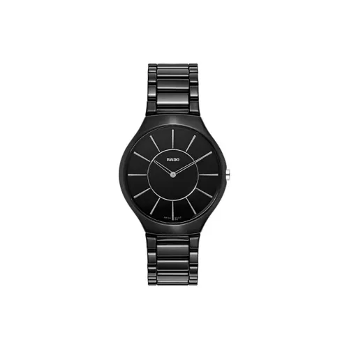 RADO Realme Collection Кварцевый механизм Мужские часы Часы 39 мм Черный циферблат Керамические корпуса Керамический ремешок