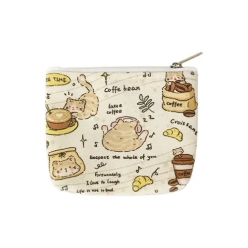 NEARAY Splitting Медвежонок Коллаборация Саржа Технология Ткань Мелочь Кошелек Маленький Женские Кошка Кофе