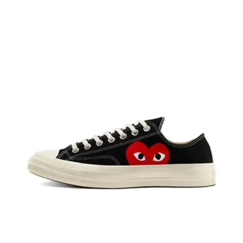 CDG Play x Converse Chuck 70 Plus Устойчивые к истиранию амортизаторы Низкий топ Кеды Унисекс Черный Красный