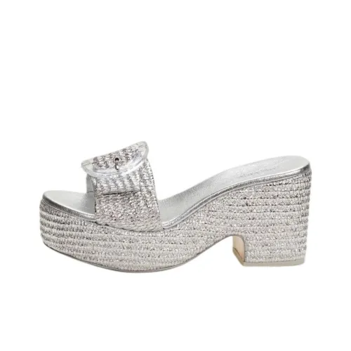 CULT GAIA Ткани вязаные Шлепанцы 8 см Женские Silver