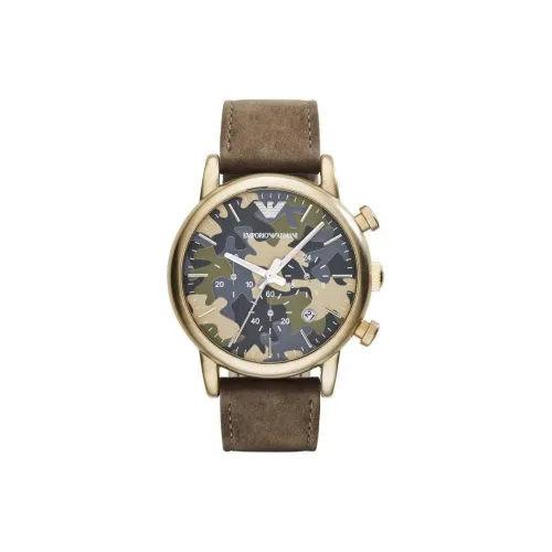 EMPORIO ARMANI Наручные часы Кварцевый механизм Кожаный ремешок 41 мм Многоцветный циферблат Часы Мужские