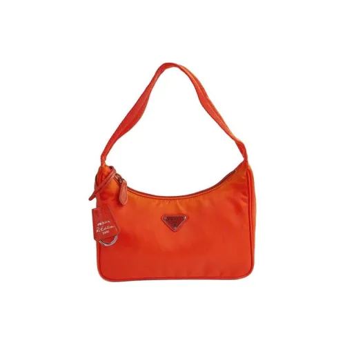 PRADA RE Edition Переработанный нейлон Одно плечо Сумка Мини Женская Апельсин
