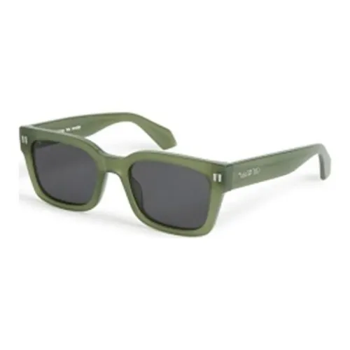 OFF Белый Ацетат Квадратные Солнцезащитные Очки Унисекс Зеленый