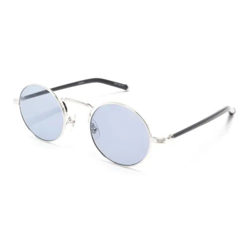 Matsuda Титан Ацетат Круглые Солнцезащитные очки Женские Серебряные