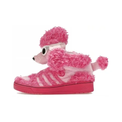 Adidas Originals JS Poodle Амортизация Износостойкий MID Топ Скейтборд Кроссовки Мужской Розовый