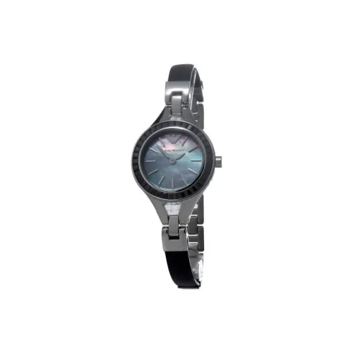 EMPORIO ARMANI Наручные часы Кварцевый механизм Кожаный ремешок 31 мм Жемчужная раковина Циферблат Цвет Мужские часы