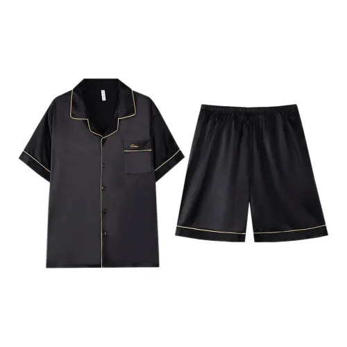 Empowering Words Премиум Дом Пижамный комплект Мужской Черный