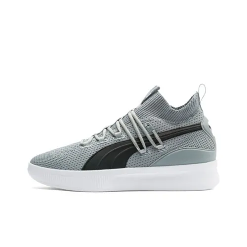 PUMA Clyde Court Ядерный Slip-Resistant Abrasion-Resistant Lightweight MID Баскетбольные кроссовки Мужские Светло-Серый