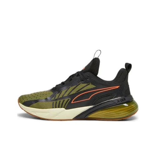 PUMA X Cell Дышащий Низкий Топ Повседневные Беговые Кроссовки Унисекс Зеленый Черный Красный