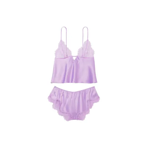 Victoria's Secret Сексуальный KI Florallacepatchworkcamisole Пижамный комплект для женщин Таро фиолетовый