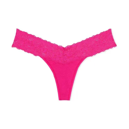 Victoria's Secret Розовый The LACIE Кружево Обхват талии Хлопок Стринг Panty F P Нижнее белье Женские 1 шт Розово-красный
