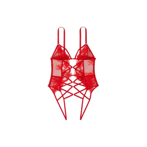 Victoria's Secret VERY Сексуальный Рыболовная сеть Fll Te Cs Тедди Lipstick Комбинезон Женские Красный