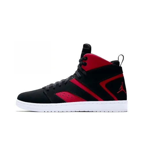 Jordan Flight Легенда Shock Absorbers Slip-resistant MID Топ Винтажные баскетбольные кроссовки Мужские Черные Красные