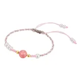 Клубничный кристально-розовый браслет