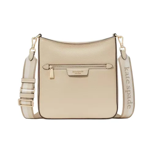 Kate Spade Hudson Litchi Grain Leather Crossbody Bag Shoulder Bag Women's Beige