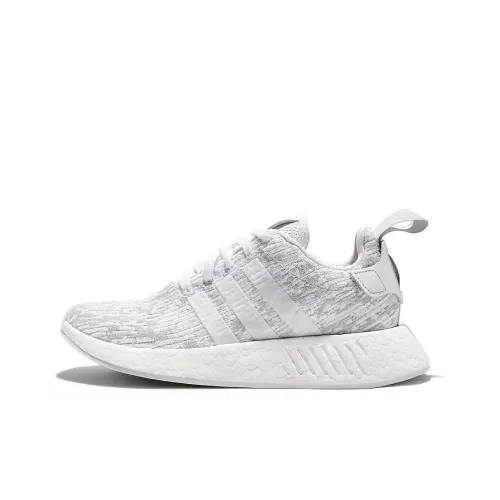 Adidas Originals NMD_R2 Нескользящий Легкий Низкий Топ Повседневная Обувь Женская Белый Серый