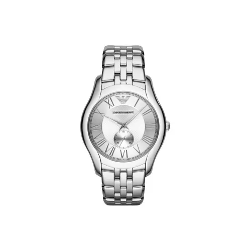 EMPORIO ARMANI Мужские часы Кварцевый механизм Ремешок из нержавеющей стали 43 мм Серебристый циферблат