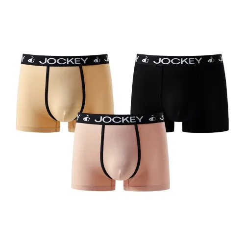 JOCKEY 3 упаковки: песочный умбра + коричневый, розовый + черный мужские боксер-шорты