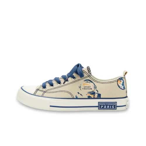 RUN MANNER Low-Top Canvas Shoes Beige Women's