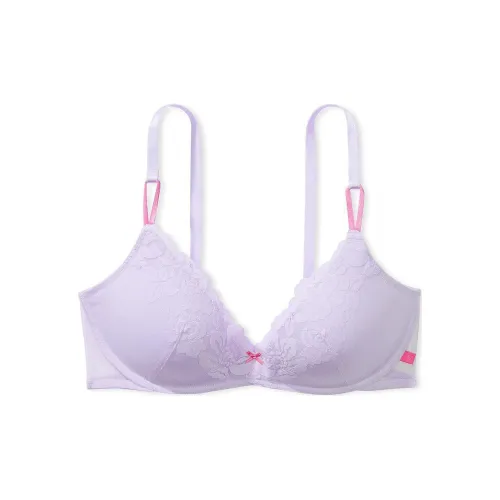 Victoria's Secret Розовый Сексуальный Tee Беспроводной PUSH Вверх Бюстгальтер Счастливый Сиреневый Бюстгальтер Женские Сиреневый