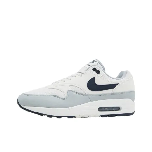 Nike Air Max 1 Устойчивый к истиранию Низкий Топ Casual Мужской Белый Серый