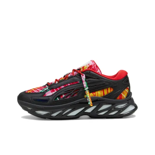 PUMA Scuderia Ferrari Exotek NITRO™ Crews Go Low Топ Повседневная обувь Мужская Черный Красный Желтый
